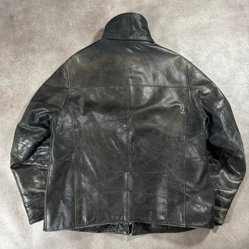 Image of 1990s High Collar Leather Jacket, Size Large