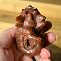 Image 5 of Clear Quartz and Red Jade Laying Dragon ($20)