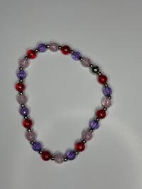 Image 5 of Pink & Purple Heart Tumbler Charm Bracelet | Valentines Cup Accessory