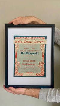 Image 4 of Hello Young Lovers from The King and I, framed 1951 vintage sheet music