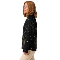 Image 4 of FREE SHIP - Mantis Queen Starry Night - Women’s Long Sleeve Pajama Top - Button Down Shirt 