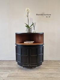 Image 11 of Large Mid Century Luxury Sideboard Nathan | Curved Teak Sideboard Black | 4 Walnut Drawers 