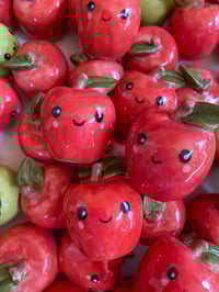 Image 2 of Red cute happy apple 