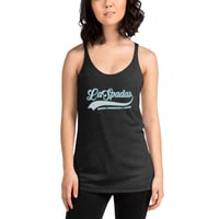 Laspada's Green and Silver on Black Women's Racerback Tank
