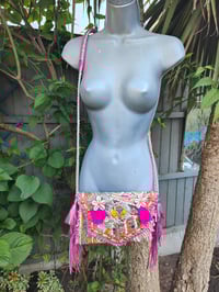 Image 2 of Chilean Bag -Pink fringes and strap