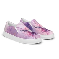 Image 1 of Beautiful Pink Baphomet Goat Watercolor Women’s Slip-On Canvas Shoes