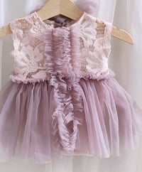 Image 2 of Baby girls photoshoot outfit | Mia | 0-3 months |powder pink | purple