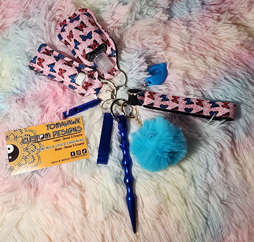 Image of Pink butterfly keychain set