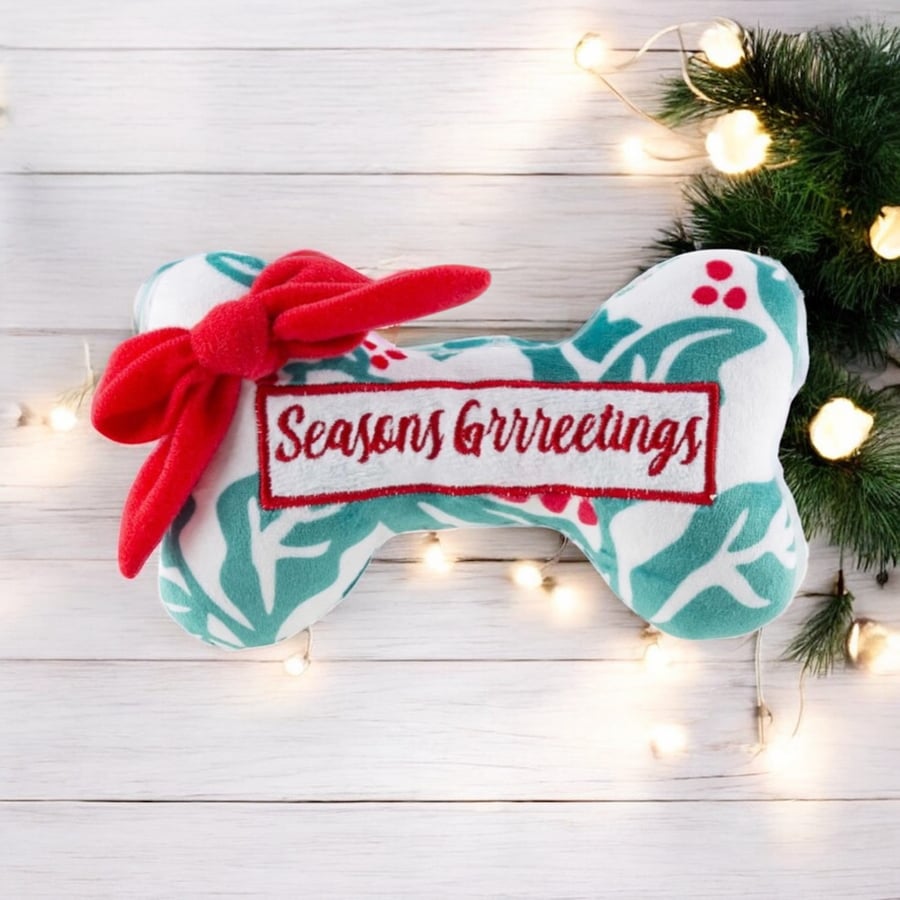 Image of Seasons Grrreetings Pet Christmas Bone Toy
