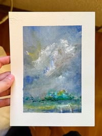 Image 2 of “Early Morning Swim” oil on paper 6 x 8  inches 