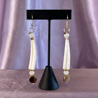 Image 1 of Small Dentalium earrings (opaque white)