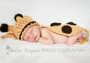 Image of Giraffe hat and cape set. MTO NB-3m