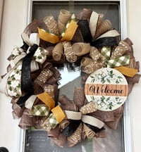 Image 1 of Magnolia Welcome Mesh Wreath 