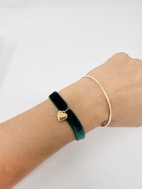 Image 3 of Ensemble Bracelet ADULTE et Pochette transparente pailletée Vert sapin 