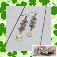 Silver + Gold Clover Earrings