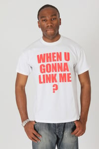 Image of "LINK ME" Male T-Shirt (White//Blood Red)