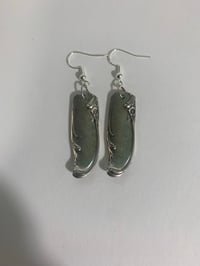 Silverware earrings, flower design 