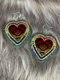 Image 9 of Fire Heart Earrings 