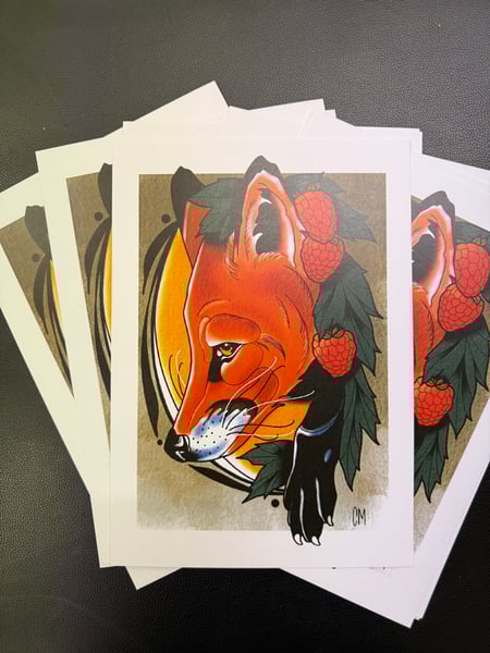 Image of A4 fox print 