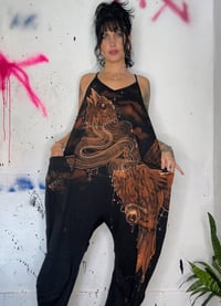 Image 3 of “HEADLESS” CUSTOM BLEACH PAINTED BAGGY ROMPER MEDIUM