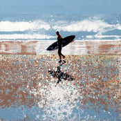 Image of Lone Surfer, North Cornwall Beach