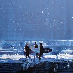 Image of Night Ocean Surfers Cornwall