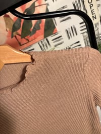 Image 2 of Ribbed ruffle top bodysuit 