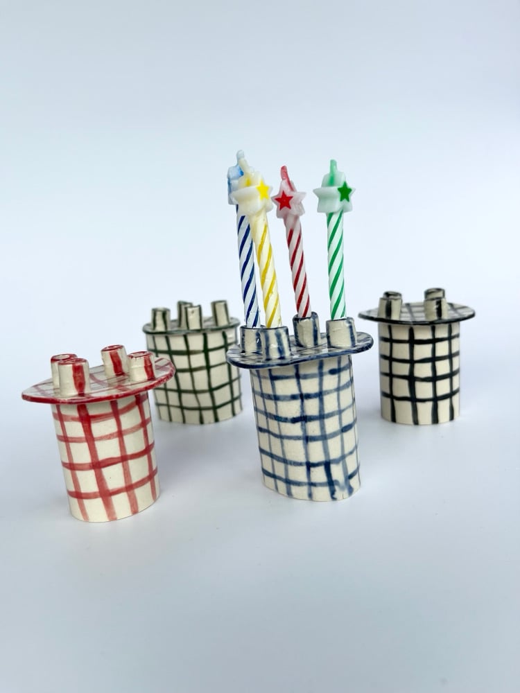 Delicate Grid Birthday Candle Holder  Image 3