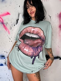 Image 2 of “PURPLE PEOPLE EATER” CUSTOM PAINTED T-SHIRT XL