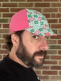 Image 3 of ZLW Green Floral Grid and Pink 4 Panel Cap