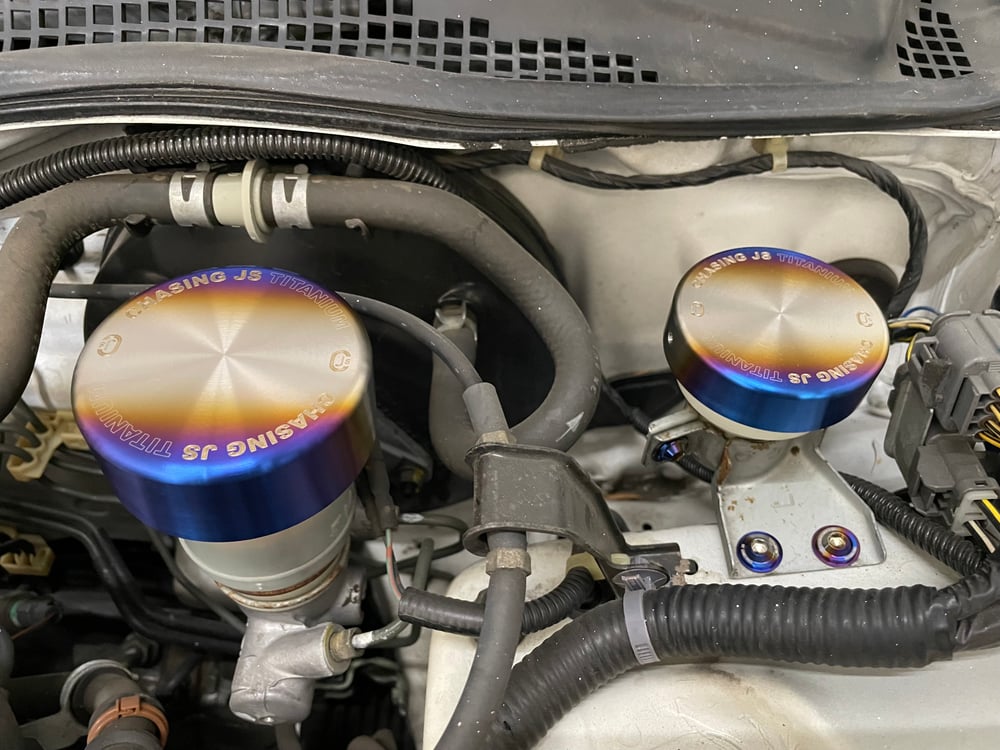Honda Titanium Brake Master lid covers.