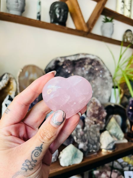 Image of Small Puff Rose Quartz Heart