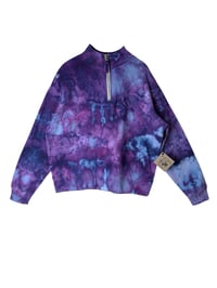 Image 2 of S Ladies Quarter-Zip Pullover in Purple Haze Ice Dye