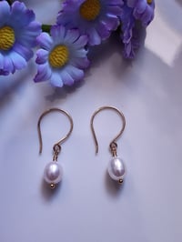 Image 5 of Freshwater Pearl Earrings| Wedding Bridal Earrings 14k Gold-filled/Sterling Silver Earring