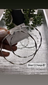 Silver C C hoops