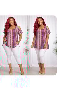 Image 1 of New 20 Faded Glory Open Shoulder Top #731*8