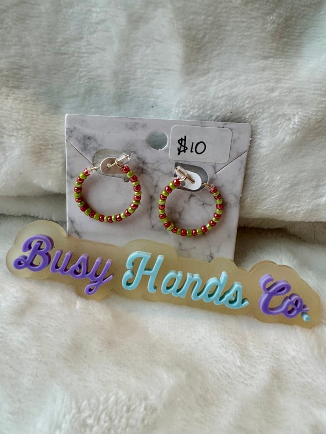 Beaded Hoop Earrings