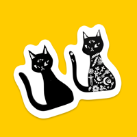 Image 3 of Black Kitty •  2” acrylic pin • Two variants