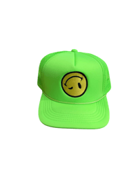 Highlight green bug face trucker 