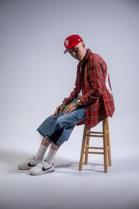 Image 2 of RED OVER-SIZED FLANEL 