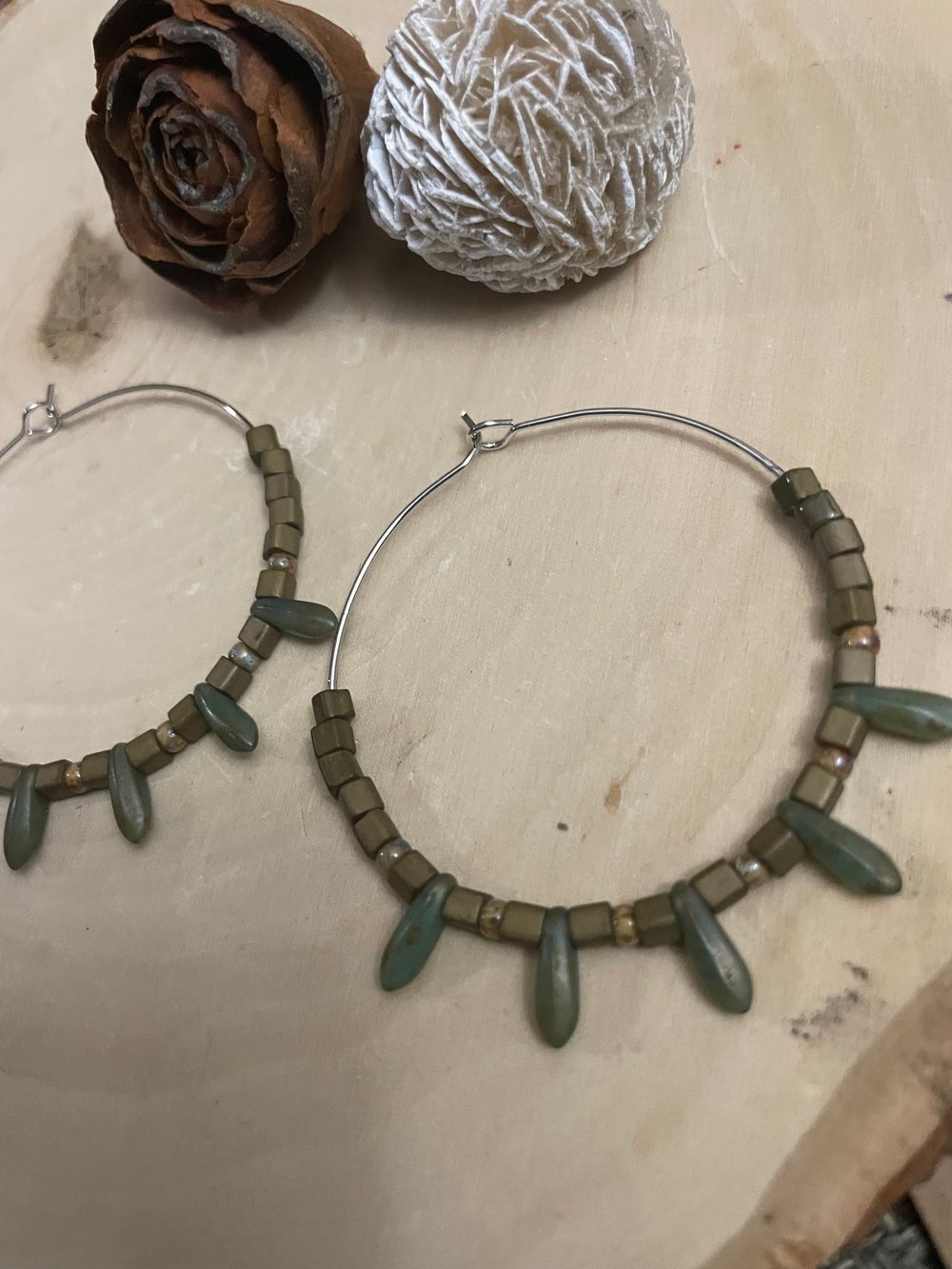 Image of Large Picasso Bronzed Dagger hoops