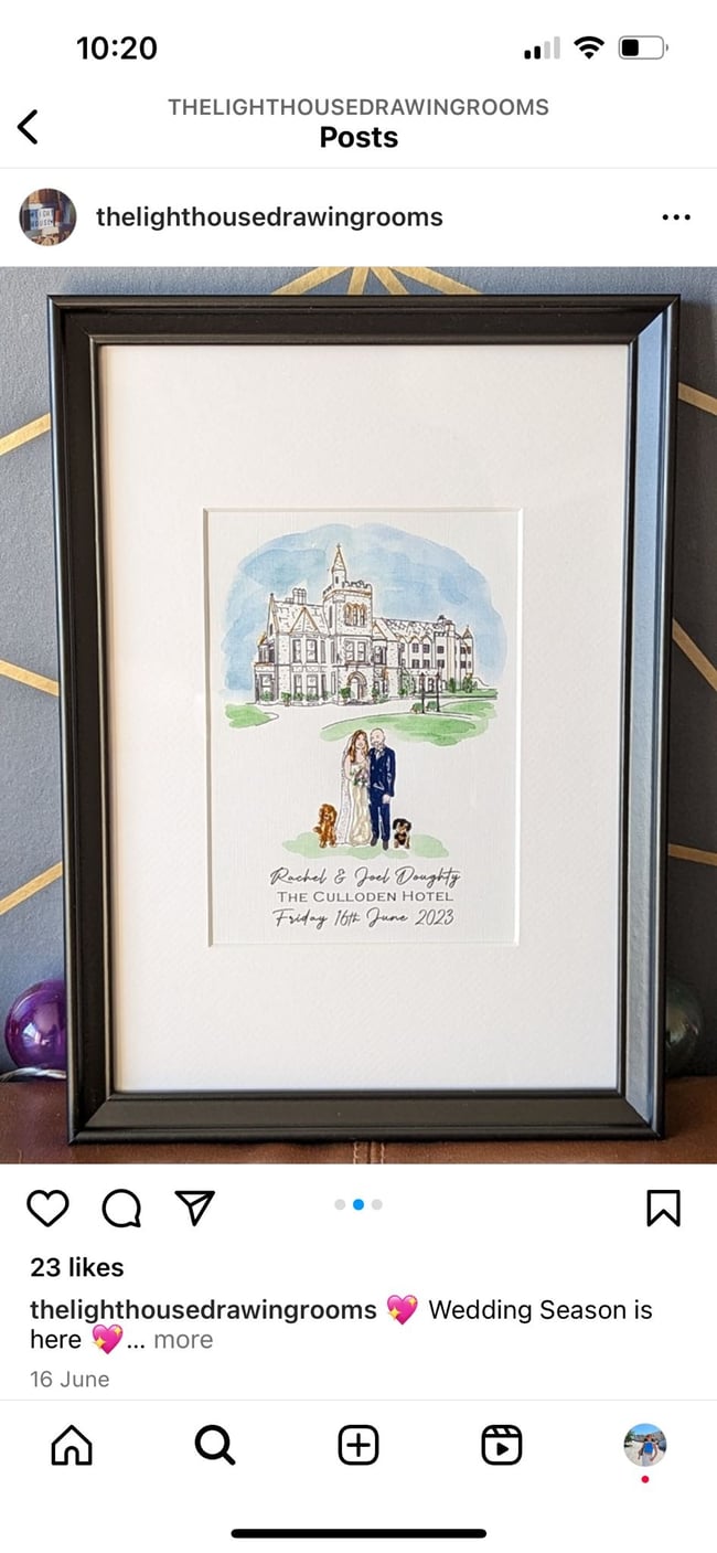 FRAMED A4 ILLUSTRATION OF HOME, VENUE, PEOPLE Copy