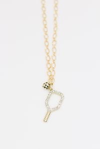 Image 3 of Rhinestone Pickleball  Necklace 