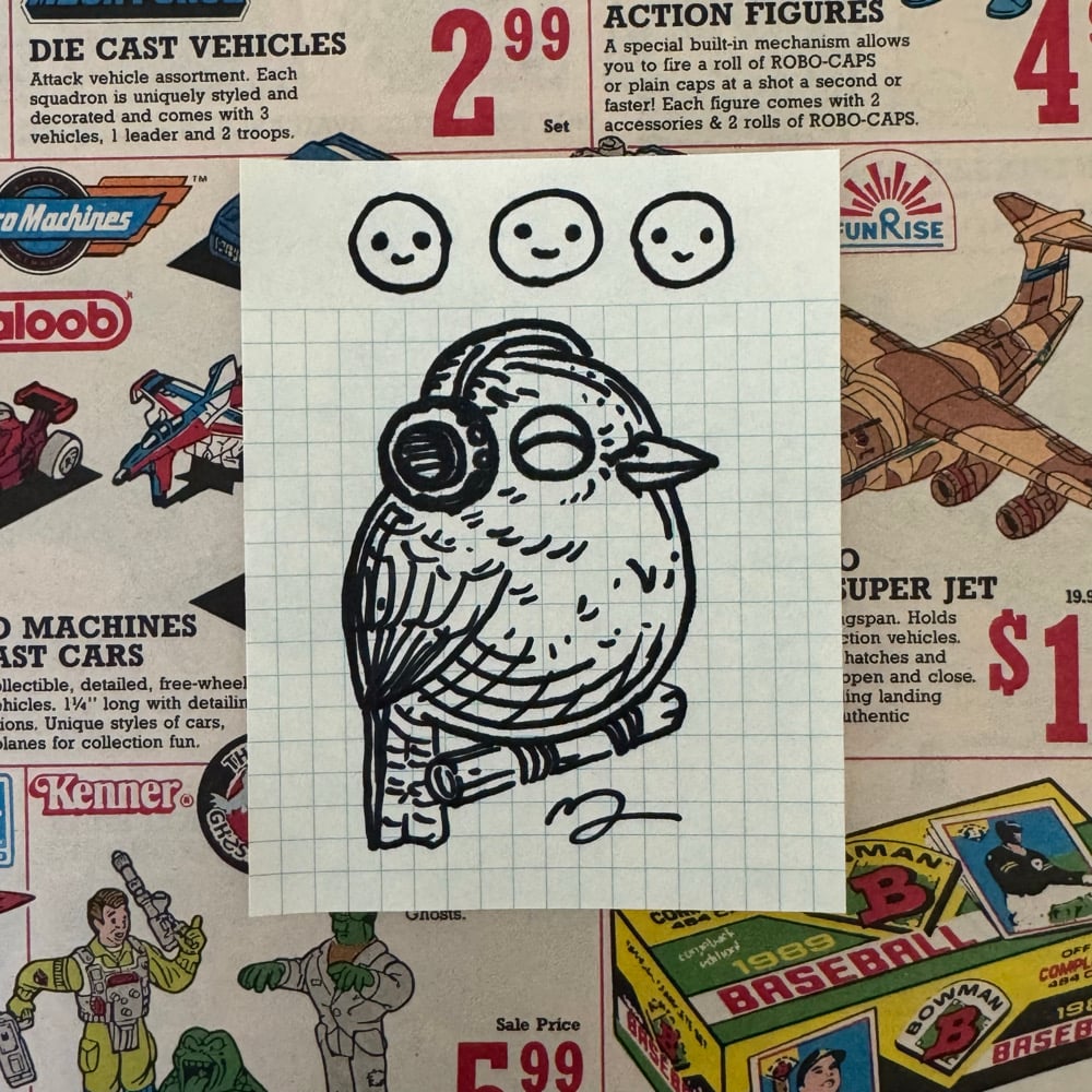 Image of Fat Bird Sharpie Sketch #172