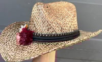 Image 3 of Aged Brown Cowboy Hat Silk Flower Band