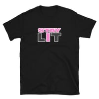 STAY LIT PINK/BLACK Softstyle Short-Sleeve Unisex T-Shirt
