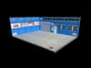 BLUE ALUMINUM GARAGE