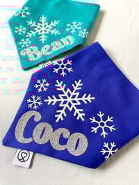 Image 4 of Snowflakes Personalised Bandana 