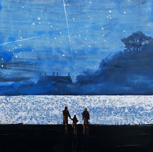 Image of Small Family in Shadow by St. Michael's Mount