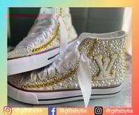 Image 2 of Blinged Canvas High-Top Sneakers
